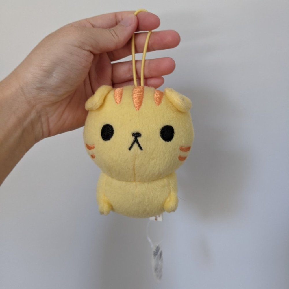 Yellow Kawaii Neko Cat Plush Strap